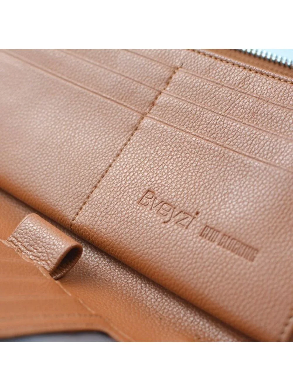 RFID Blocking Leather Zip Around Wallet - Large Capacity Travel Clutch